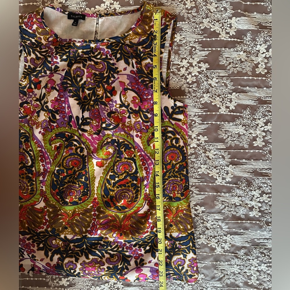 Talbots Multicolor Paisley Top - Picture 6 of 6